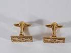 Vintage 1950s Gold Tone Cufflinks Pat Apr Mid Century Geometric Design