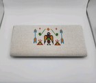 Vintage Native American Indian Pueblo Southwest Beaded White Wallet Rare 1950s