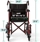 Medline Mds808200are Transport Wheelchair - Red