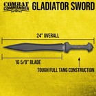 Combat Commander Gladiator Sword With Sheath   Full Tang   24  Overall