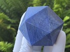 Blue Aventurine Carved Geometric Icosahedron  Large  46mm To 60mm  Decorative