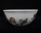 Fine Old Chinese Chicken And Flowers Doucai Porcelain Bowl  chenghua  Mark
