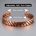Pure Copper Magnetic Cuff 99 99  Adjustable Vintage Bracelet For Men   Women