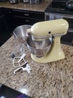 Vintage Kitchenaid K45 Mixer Buttercream Yellow Usa Made 3 Attatchments  2 Bowls