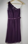 David s Bridal One Shoulder Lace Burgundy Formal Bridesmaids Dress Size 4 New