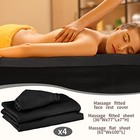  4 Sets 3 Piece Soft Microfiber Massage Table Sheets Set Bulk Includes Black