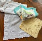 Lot Of Vintage Hankies With Handmade Cyprus Lefkara Lace Linen Hanky Case  Ww269