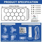 16   x 8    14 Hexagon Honeycomb Led Ceiling Light Aluminum Frame Barber Shop Garage
