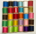 Lot Of 30 Polyester Thread On Wooden Spools Mixed Brands   Colors New used