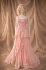 Pink Princess Quinceanera Ball Gown Sweet 16 3d Floral With Bow New With Tags