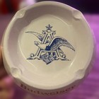 Budweiser Ceramic Ashtray Emblem Design White 15cm Vintage 80 s
