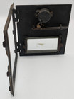Antique Eagle Lock Co Brass Post Office Box Door Sunburst Glass Frame 5 5x6