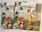 2-rooster Farmhouse Beverage Size Paper Napkins For Decoupage