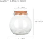 Decorative Glass Bottles With Cork Stoppers  3 3 Fl Oz  Spherical Bottles   6 Pc