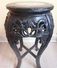 Carved Chinese Marble Top Stand  24 h  Vine Carving