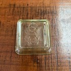 Vintage Vaseline Glass Butter Pat Letter  b   possibly From Hotel  minor Chips