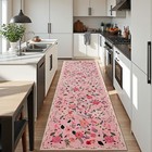 2 6  x8  Pink Floral Area Rug For Hallways boho Machine Washable Runner Rugs    