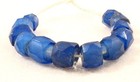 12 Old Bohemian Russian Blue Faceted Glass Trade Beads 5 5 To 8 5 Mm Diameter A