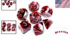 Double Color Acrylic D d Dice Set - 7 Polyhedral Dice With Golden Accents