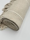 Pottery Barn Handwoven Basketweave Cotton Fringe Table Runner Natural   18 X 108