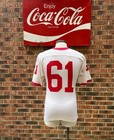 Vintage 1960s Champion Products Football Jersey  61 White Red Ringer Usa