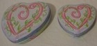 Brighton Heart Shape Storage Tin Set Metal Container Box Entwined Vine Stripes
