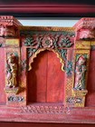 Hand-carved Hindu Temple Panel From India   Vibrant Polychrome Wood   27  X 15 