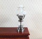 Dollhouse Light Hurricane Oil Lamp Battery Operated 1 12 Scale Aged Pewter