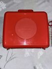 Vintage Sesame Street Red Plastic Lunch Box W  Thermos  Mfg By Aladdin  New