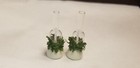 Vintage Artisan Dollhouse Miniature Christmas Ceramic Glass Candleholders