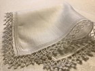  8709    estate Vintage C1930s Wide Tatted Lace Wedding Irish Linen Handkerchief
