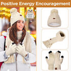 Winter Beanie Hat Scarf Gloves Set For Women Fleece Lined Hat Touchscreen Gloves