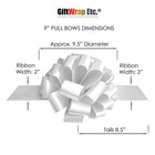 Large Ribbon Pull Bows - 9  Wide  Set Of 6  Gift Basket  Wedding  Holiday  Xmas
