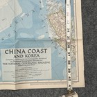 Vtg 1953 National Geographic China   Korean Coast Map