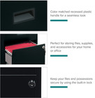 18  Deep 2 Drawer Letter Width Vertical File Cabinet  Secure Locking  Black