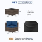 3pcs Outdoor Patio Furniture Set Table Wicker Rattan Sectional Sofa Cushions