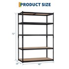 5-tier Heavy Duty Metal Adjustable Shelving Unit 48x18x72 2500 Lbs Garage Storag