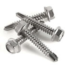  14 Hex Washer Head Self Drilling Tapping Tek Screws 410 Stainless Steel 5 8 -4 