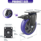 5 Inch Caster Wheels With Brake  Heavy Duty Casters Set Of 4 2200lbs  Swivel Cas