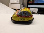 Vintage Tin Lithograph Friction Taxi Car - Made In Japan - Needs Work