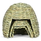 Grass Woven House Rabbits Folding Beds For Guinea Pig Hideouts Small Animal 