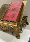 Vtg Victorian Style Gold Tone   Brass Easel Desk Antique Style Stand Display Old