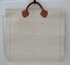 Vintage L l  Bean Canvas Firewood Log Carrier W  Leather Handles 39  X 20   Logo
