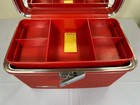 Vintage Starflite Train Cosmetic Case W  Tray  Mirror   2 Keys Red