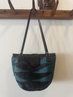 Shigra Bag Hand Woven Hemp Tote Market Basket Fiber Ecuador 11x14    Leather Strap