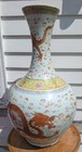 Monumental Old Fine Chinese Famille Rose  dragon   Phoenix  Bottle Vase  19th   