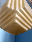 Lovely Art Deco Adjustable Antique Brass Pendant Ceiling Lamp Amber Glass Shade