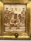 Antique Wwi Era German Army Rppc Framed Photograph Soldiers   Family Uniforms