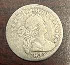 1803 Half Dime Draped Bust Heraldic Eagle Reverse Looks Vg f