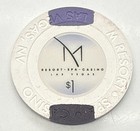 M Resort Hotel Casino Las Vegas Nevada Nv  1 Chip White Black Purple 2009